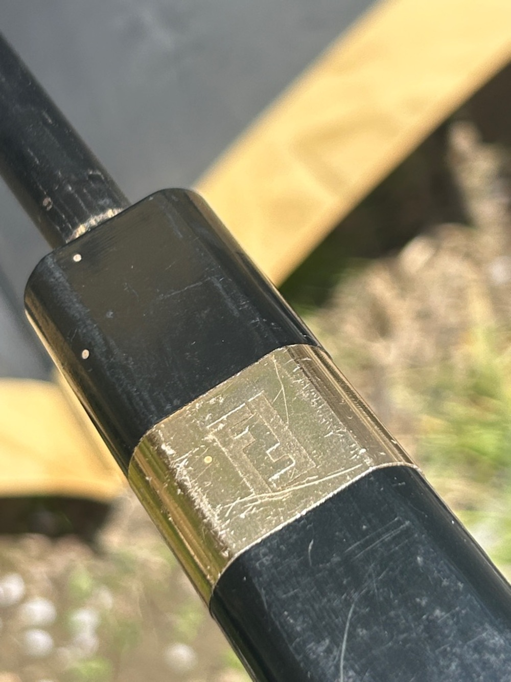Vintage Fendi Black and Gold Parfums Logo Umbrella - Picture 6 of 11